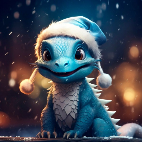 синий дракон картинки красивые мультяшные новогодние